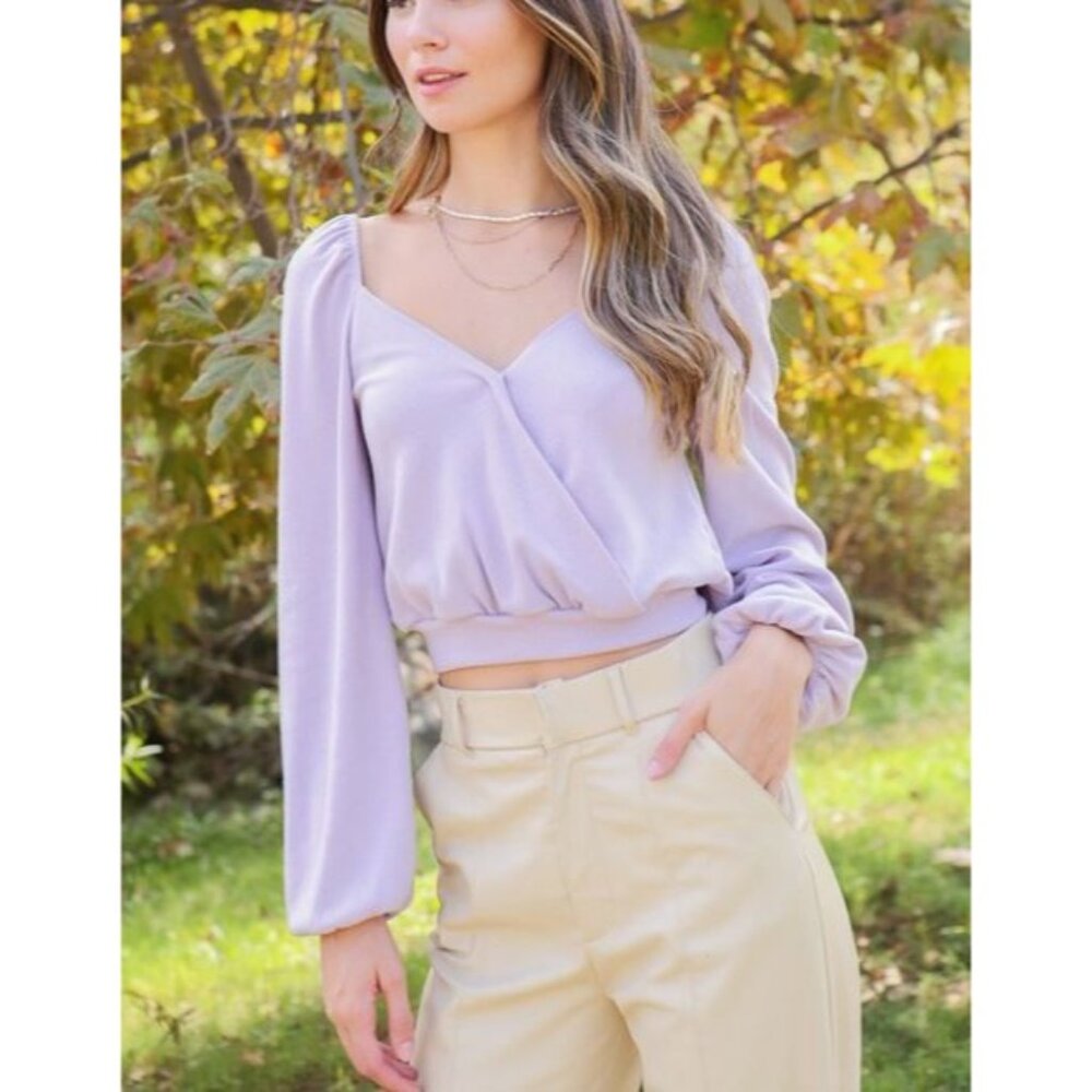 Lumiere Light Purple Wrap Blouse - Picture 2 of 4